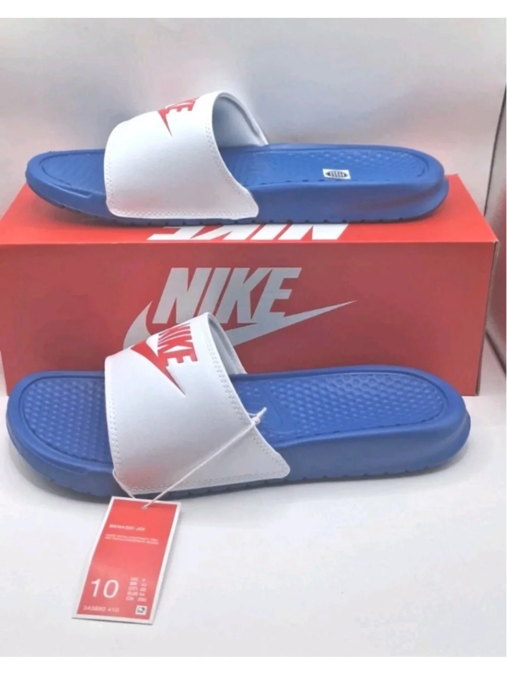 Nike Blue And White Slide Sandals US Size 10 MPN 343880-410